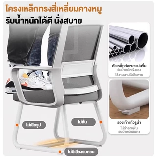 ET เก้าอี้สำนักงาน เก้าอี้ขาเหล็ก เก้าอี้ห้องประชุม นั่งสบาย ไม่อึดอัด ผ้าตาข่ายระบายอากาศ