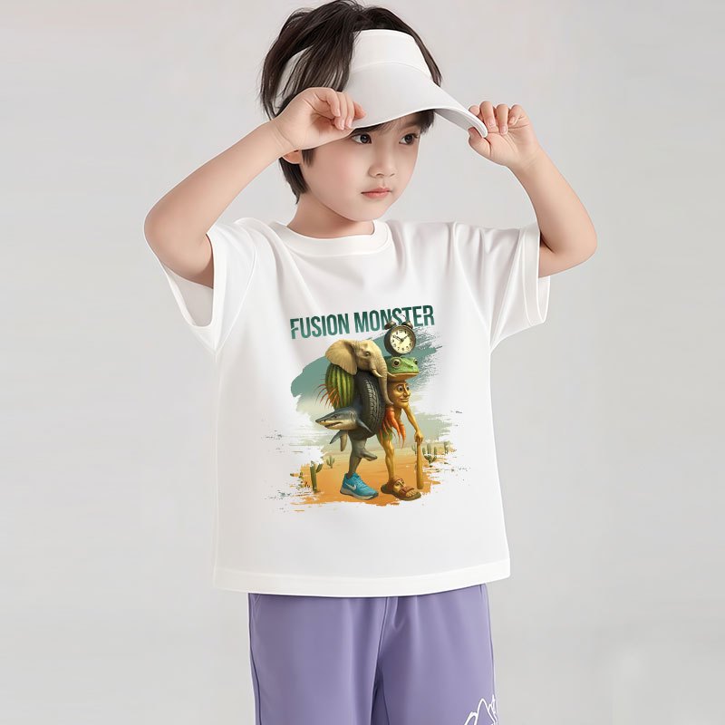 2-12 ปี เสื้อยืดแขนสั้น คอกลม ผ้าฝ้าย สไตล์ฤดูร้อน นื้อผ้าดี สำหรับเด็ก - รูปที่ 3