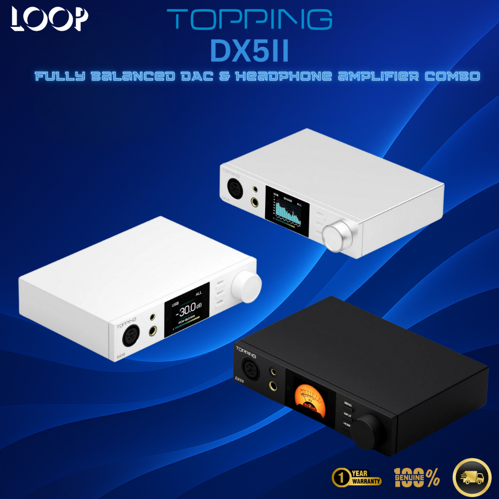 Topping DX5II : DAC/AMP ตั้งโต๊ะ ชิป ESS ES9039Q2M x2, แอมป์ X-Hybrid รองรับ Dual Hi-Res (ประกันศูนย