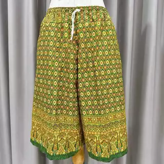 กางเกงผ้าถุงลายไทย เอวยาง มีกระเป๋าข้าง สีสวยผ้านิ่มใส่สบาย