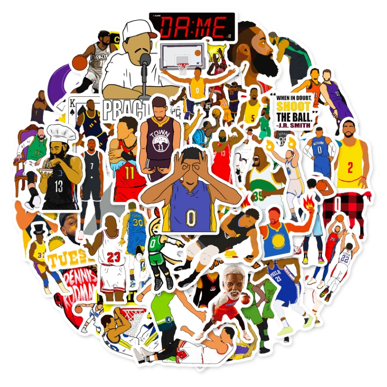 NBA Player Sticker สติกเกอร์ลายผู้เล่น NBA ขายยกเซ็ท 50 ชิ้น
