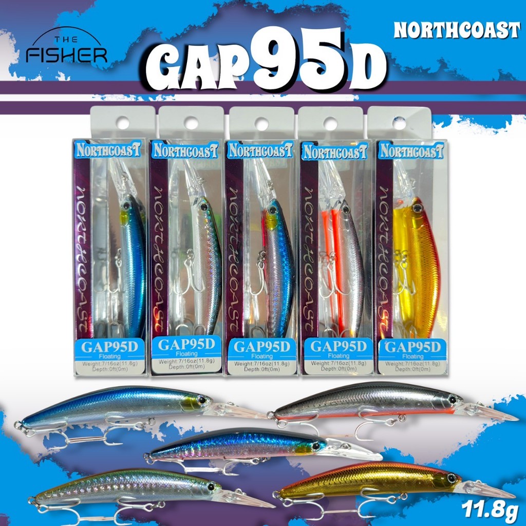 A12 Northcoast(ลิ้นยาว) เหยื่อปลอมมีแอคชั่น รุ่น.GAP95D