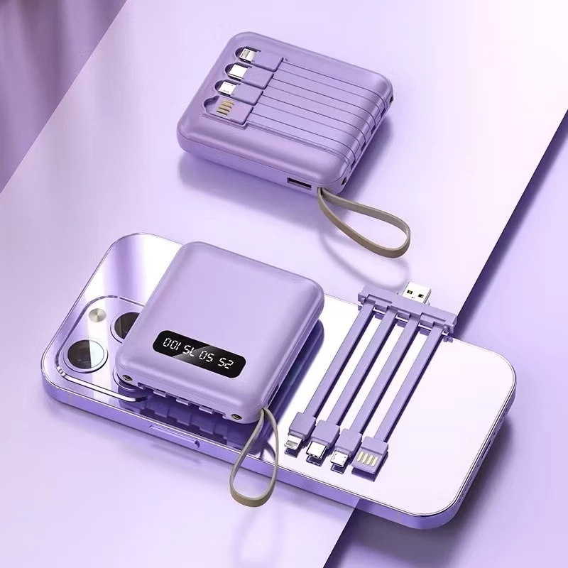 Power Bankรองรับการชาร์จอย่างรวดเร็ว 30000mAh พาเวอแบงค์ มีสายในตัว4 พาเวอแบงค์ E35 miniแบตสำรอง thumbnail 9