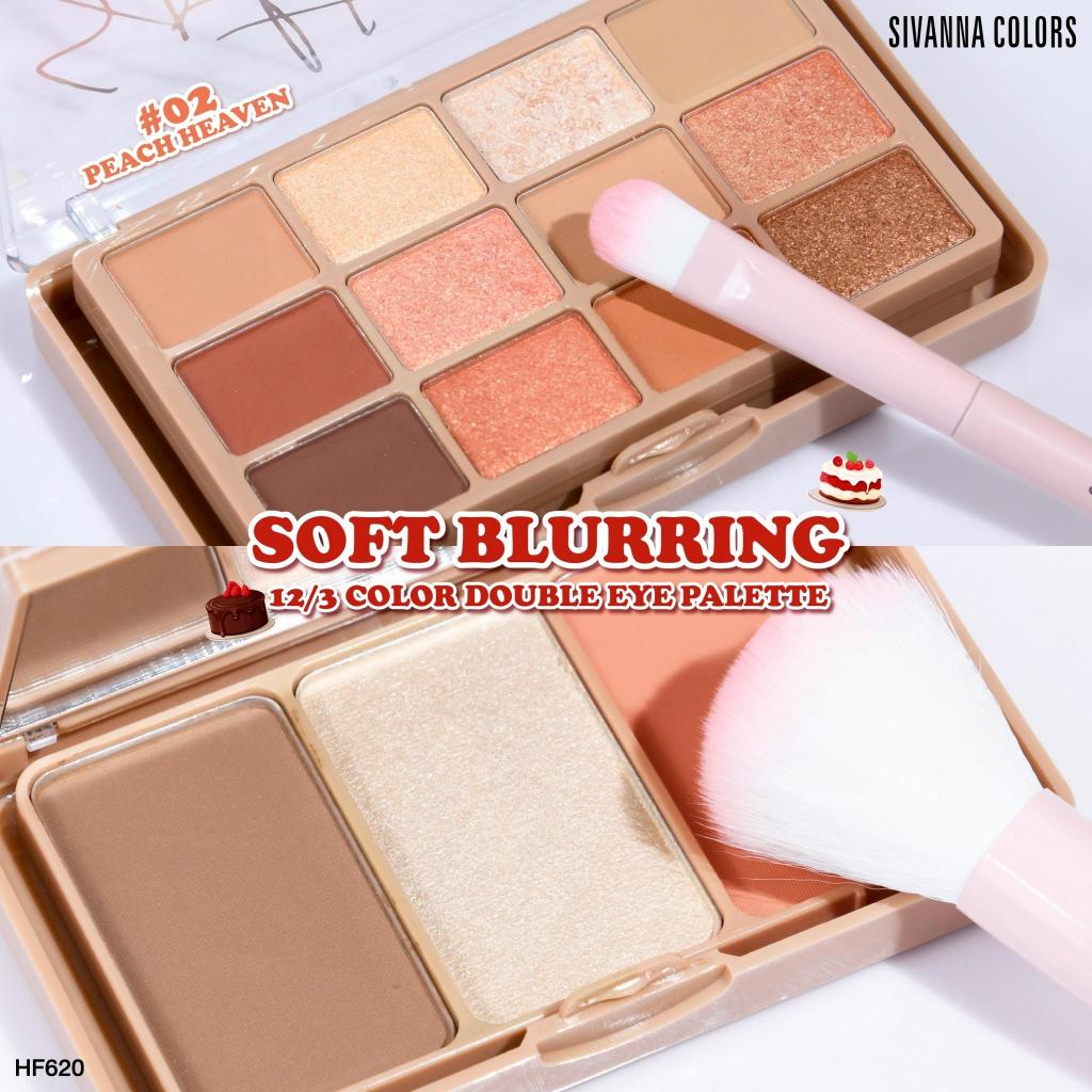Sivanna Colors SOFT BLURRING 12/3 COLOR DOUBLE EYE PALETTE : HF620 | เมคอัพเซ็ต - 2