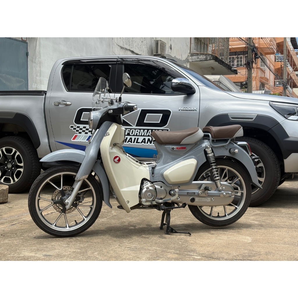 โช๊คหลังสำหรับรถC125 รุ่น Advance Plus 350mm ใส่กับบังโซ่เดิมได้เลย