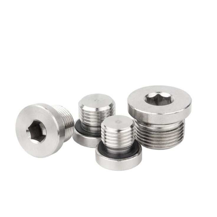 น็อตอุดรู วัสดุสแตนเลส 304 หัวหกเหลี่ยม G1/8,G1/4,M8,M10,M10X1.5, M12X1.25,M12X1.5,M14X1.5,M18X1.5 [ส่งจากไทย]