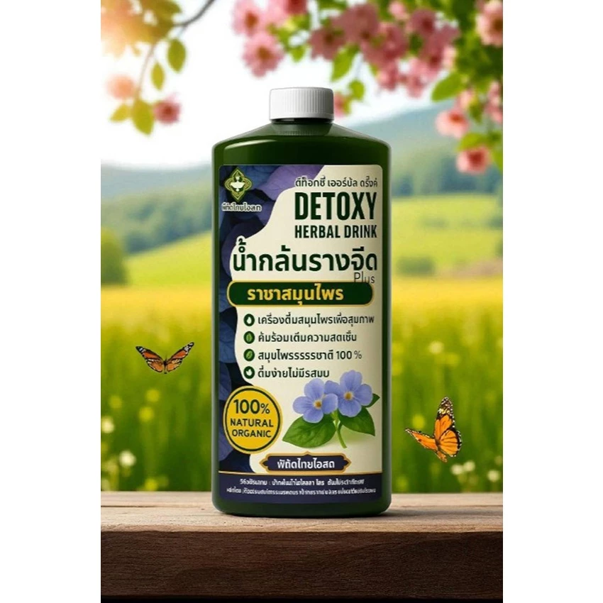 Detoxy Herbal Drink น้ำกลั่นสมุนไพรรางจืด พลัส รวมสมุนไพรเพื่อสุขภาพกว่า 10 ชนิด ขนาดบรรจุ 1.1 ลิตร