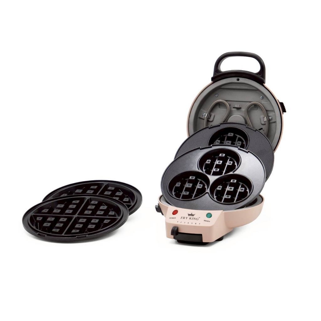 FRY KING รุ่น FR-WS03 เครื่องทำวาฟเฟิลไฟฟ้า 950W เปลี่ยนถาดได้ 2 แบบ (วงกลม / 3 หลุม) เคลือบ Non-stick ใช้งานง่าย - รูปที่ 2