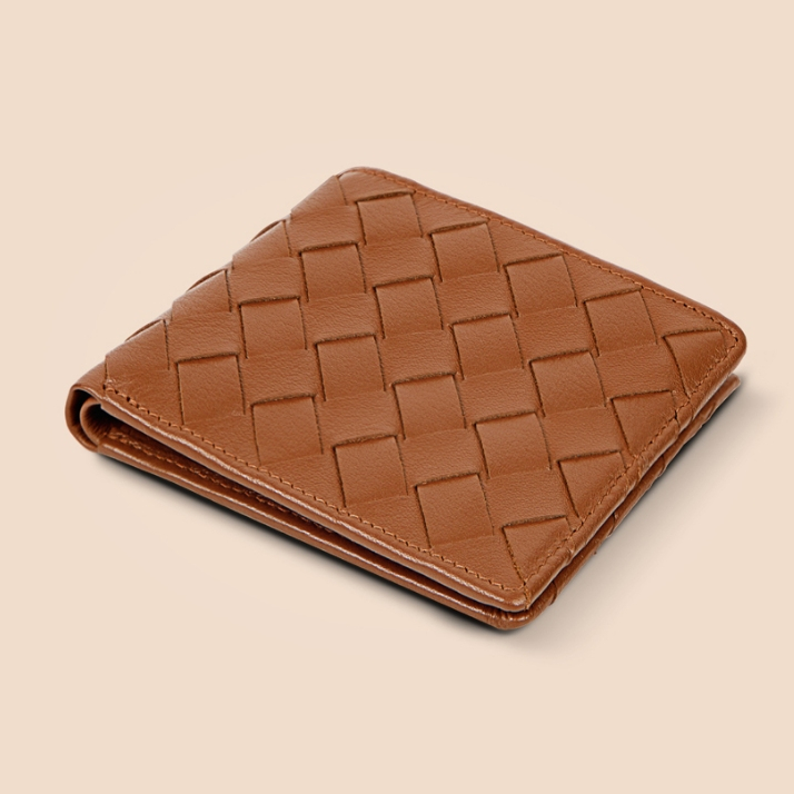 Gian Ferrente Coreno Slim Wallet กระเป๋าสตางค์ผู้ชายใบสั้น ลายสาน กระเป๋าสตางค์หนังแท้