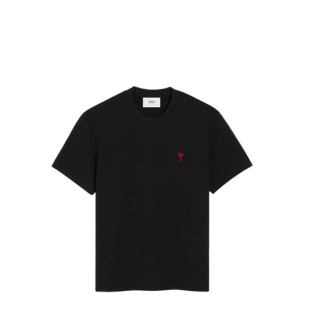 used one เสื้อAMI Paris Ami de Coeur organic cotton T-shirt black size m