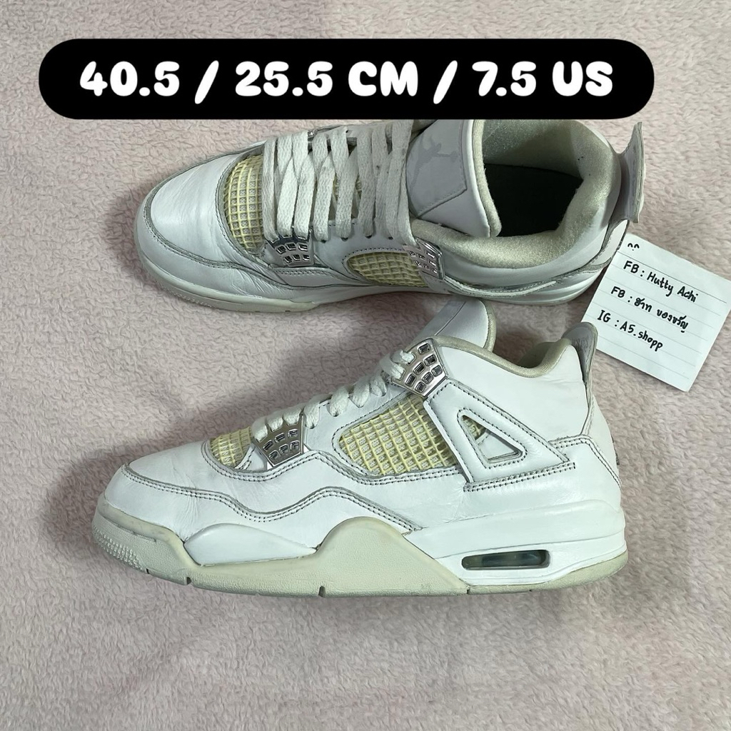 Nike Jordan 4 Pure Money (39-40 ใส่ได้) 📌 Nike Jordan 4 มือสอง 📌 Nike Jordan 4 ของแท้ 📌 Nike air for