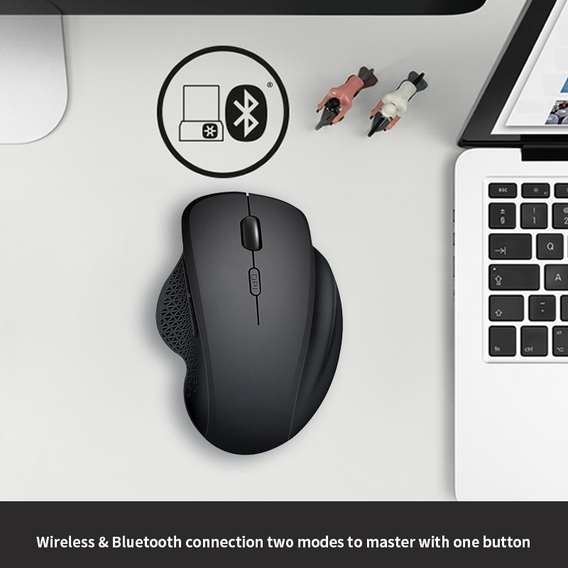 ของแท้   เมาส์เกมมิ่งไร้สายแบบชาร์จไฟได้ เมาส์ USB Bluetooth ขนาดเล็ก เมาส์ตามหลักสรีรศาสตร์พร้อมอะแดปเตอร์ Type-C ราคา ถูกที่สุด ดีลบีเคเค แกลเลอรีภาพที่ 6