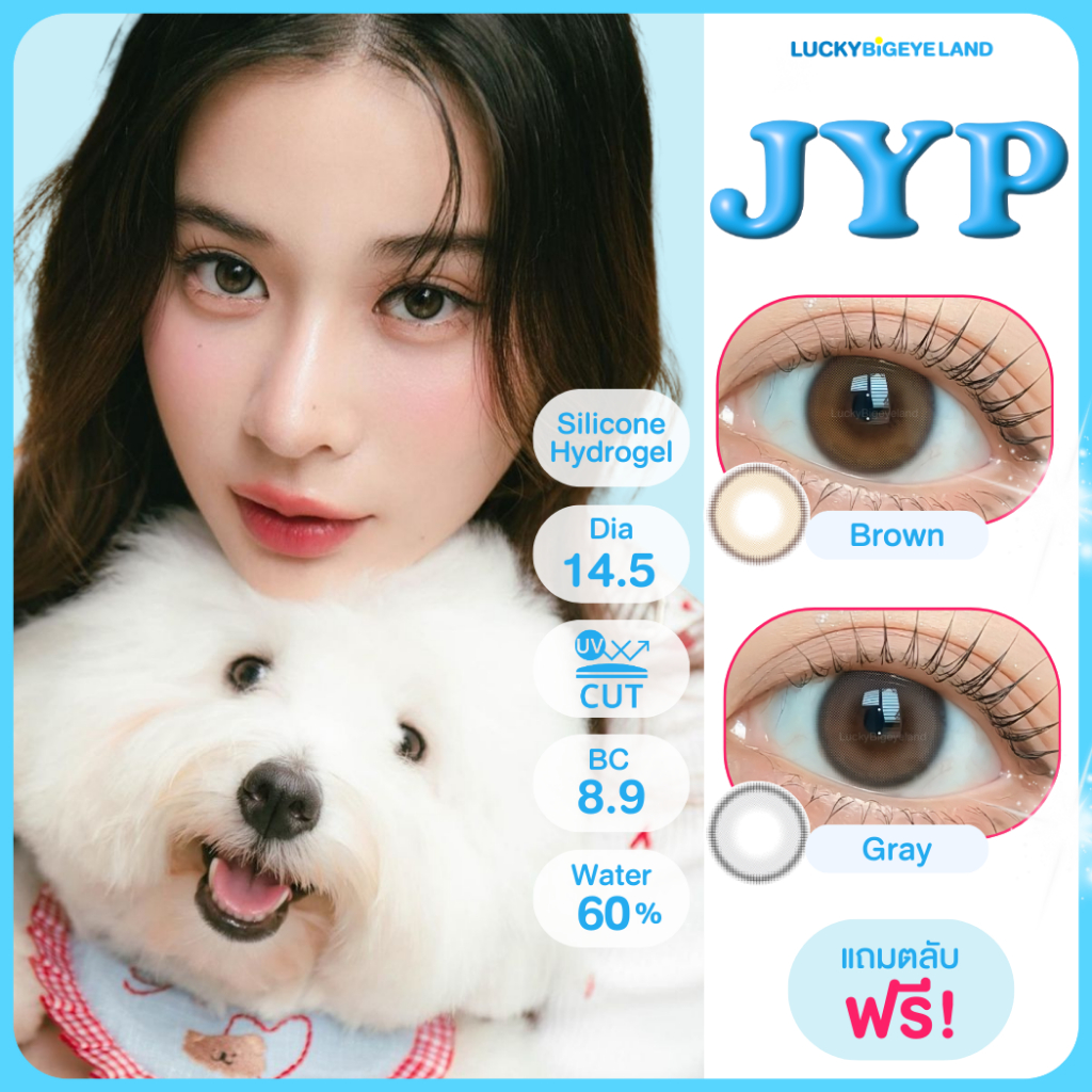 รุ่นเก้า เลนส์ซิลิโคนไฮโดรเจล ⭐️ คอนแทคเลนส์ JYP Brown / Gray (Mayalens) ขนาดมินิ 💙 ค่าอมน้ำสูง
