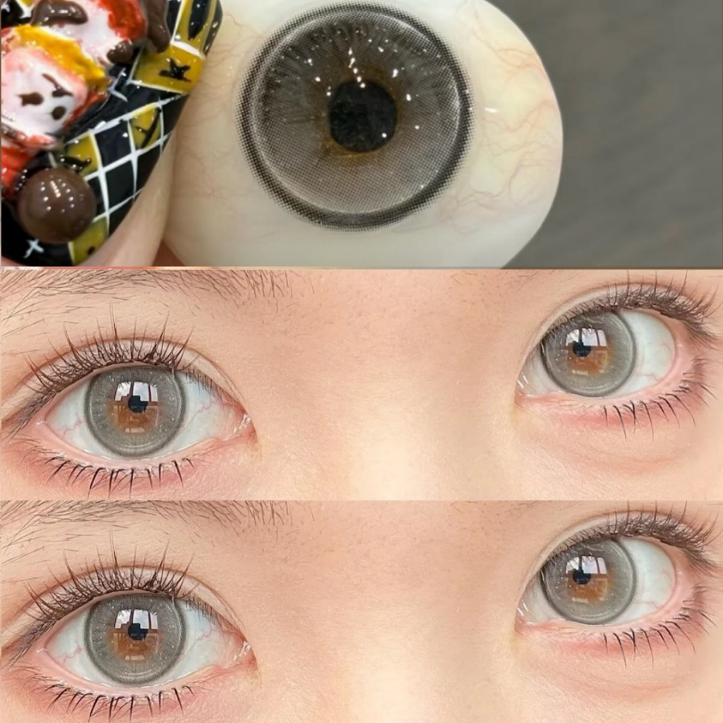【ซื้อครบ2 คู่ แถมลิปกลอส】 คอนแทคเลนส์ Midroo คอนแทคเลนส์สีเทา Tears Grey ขนาด 14.5mm เลนส์มีค่าสายตา รายเดือน รูปที่ 8