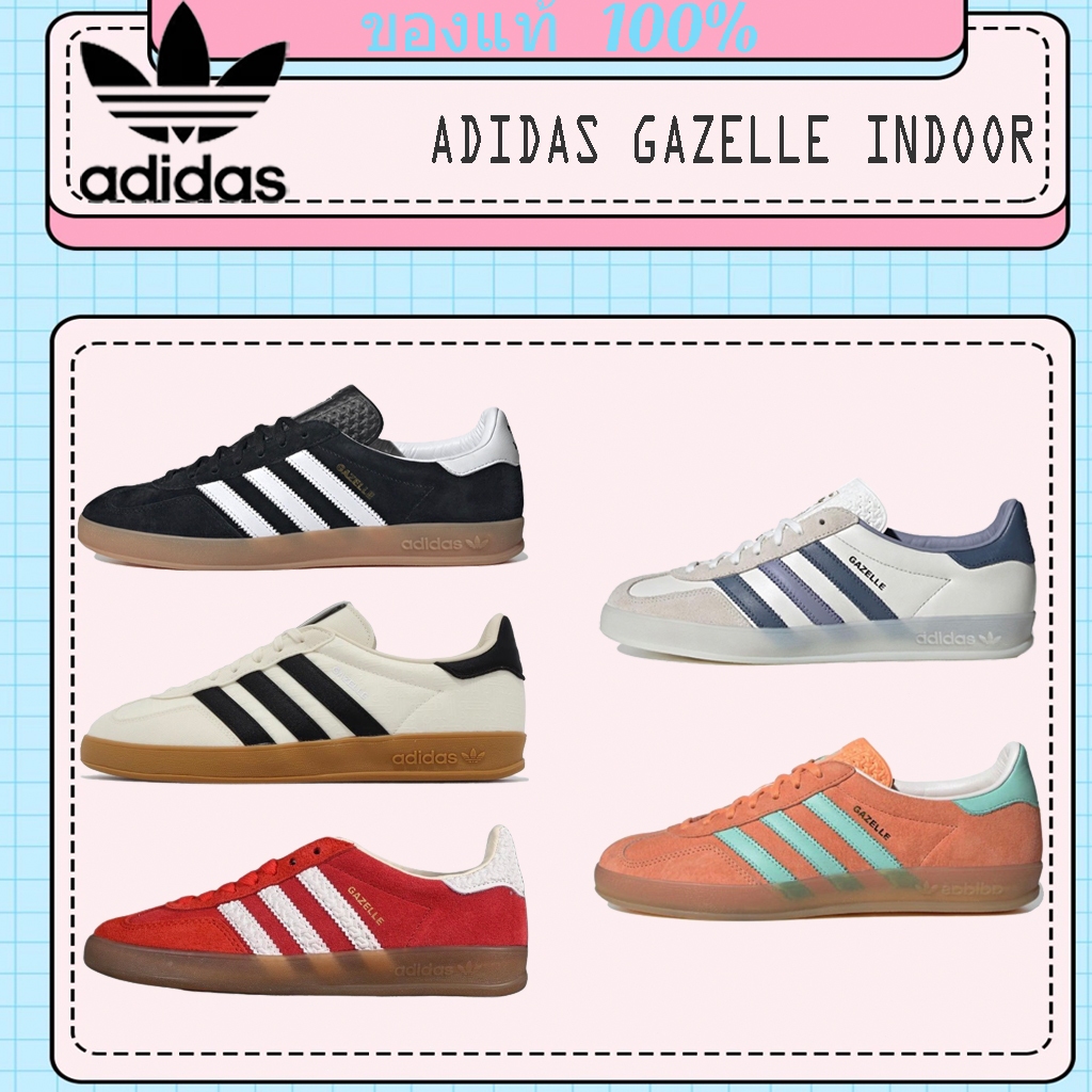 ของแท้ 100%adidas gazelle Indoor รองเท้าลำลองพื้นนิ่ม ทันสมัยหลากหลาย สำหรับทั้งชายแล H06259/IG3677/