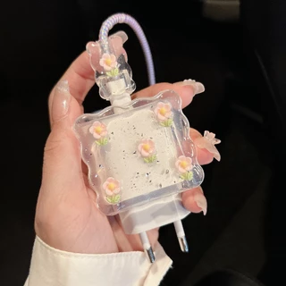 พร้อมส่งจากไทย ชุดพันสาย เคสหัวชาร์จ ลายการ์ตูน ตัวถนอมสาย USB 20w 18w 35W