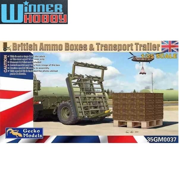 Gecko Models 35GM0037 BRITISH AMMO BOXES & TRANSPORT TRAILER 1/35