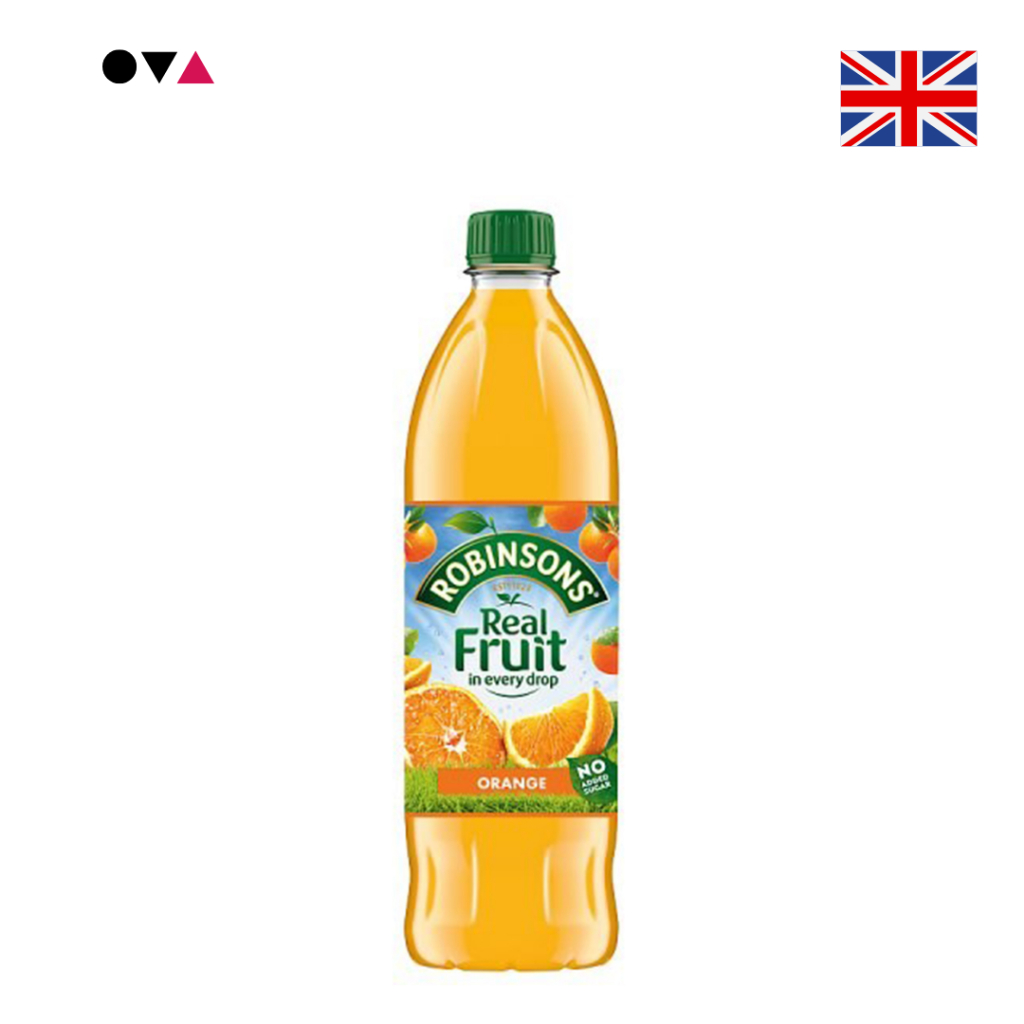 Robinsons Orange No Added Sugar 1L | โรบินสันส์ น้ำสควอชรสส้ม สูตรไม่มีน้ำตาล | เครื่องดื่มเข้มข้น