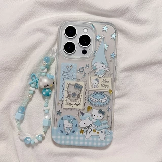 สไตล์สูงระดับ ขายดีบนเว็บไซต์เกาหลี คิตตี้สีฟ้า for iPhone เคสไอโฟน 11 12 13 14 15 16 PLUS PRO MAX X XS MAX XR 7/8PLUS แ