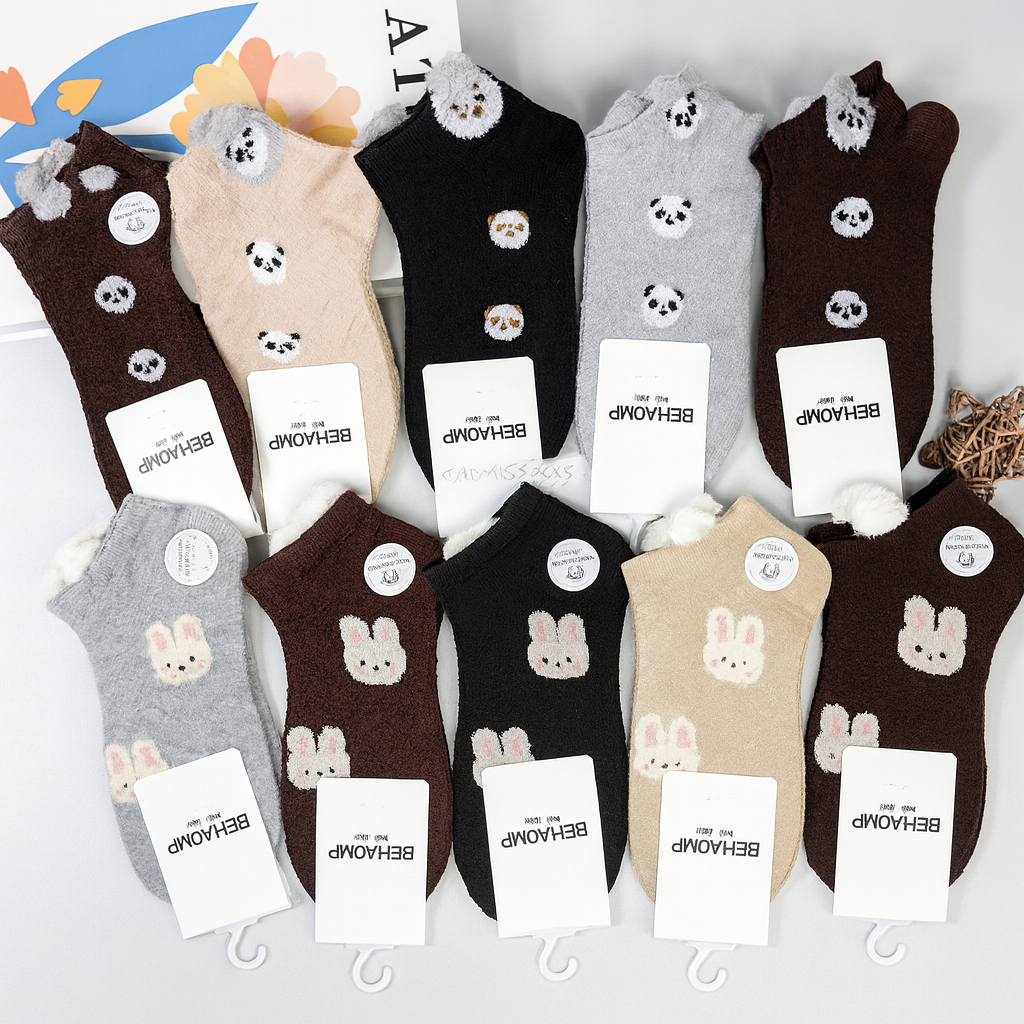 ถุงเท้าผู้หญิง​(แพ็ค​ 10​ คู่)เนื้อดี ทนไม่ย้วยง่าย เนื้อละเอียด ระบายอากาศได้ดี มีลายให้เลือกเยอะ