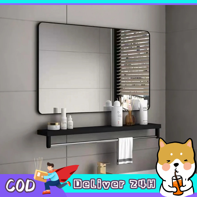 Dogegg🐶กระจกเงาติดผนัง กระจกห้องน้ำติดผนัง สี่เหลี่ยมผืนผ้า แขวนได้ทั้งแนวนอนและแนวตั้ง ไม่ต้องเจาะผนัง ภาพไม่เบลอ