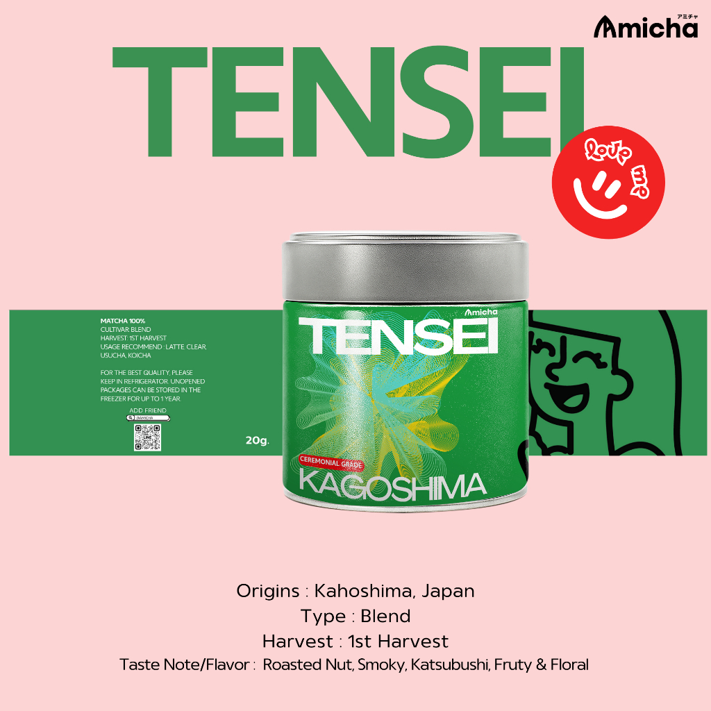 [AMICHA] - Tensei (เท็นเซ) ผงมัทฉะ 100% 🌱 จากเมืองคาโกชิมา ประเทศญี่ปุ่น | Ceremonial grade