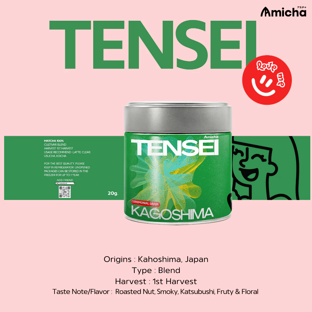 [AMICHA] - Tensei (เท็นเซ) ผงมัทฉะ 100% 🌱 จากเมืองคาโกชิมา ประเทศญี่ปุ่น | Ceremonial grade