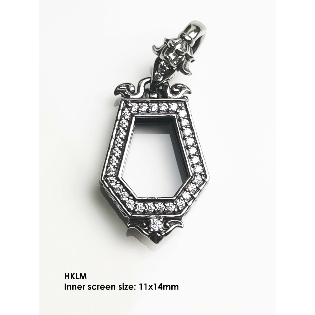 HKLMWhitebrass amulet casing inner size 11x14mm กรอบพระ ไวท์บราส ขนาดเล็ก