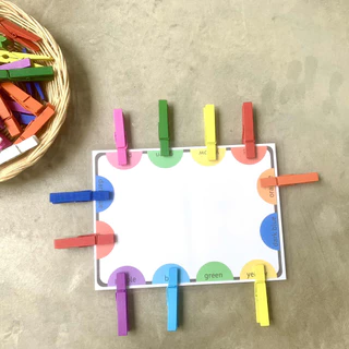 ชุดไม้หนีบแยกสี 3 กิจกรรม ตัวหนีบไม้หลากสี sorting activities Montessori กิจกรรม sensory play เสริมกล้ามเนื้อมัดเล็ก