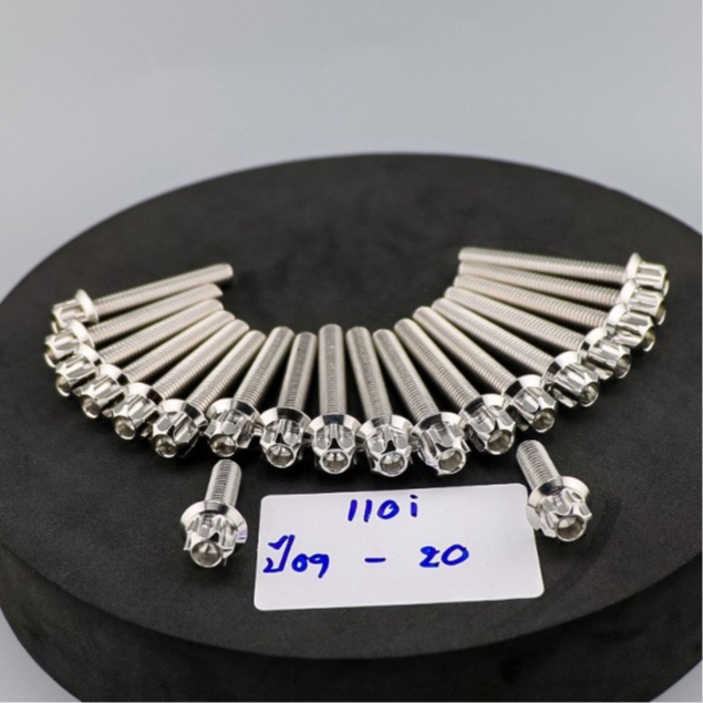 น็อตแคร้งเครื่อง w110i ปี 09-20 20ตัว (เฟืองเลส) น็อตสแตนเลสแท้ สำหรับมอเตอร์ไซค์ #SFshop