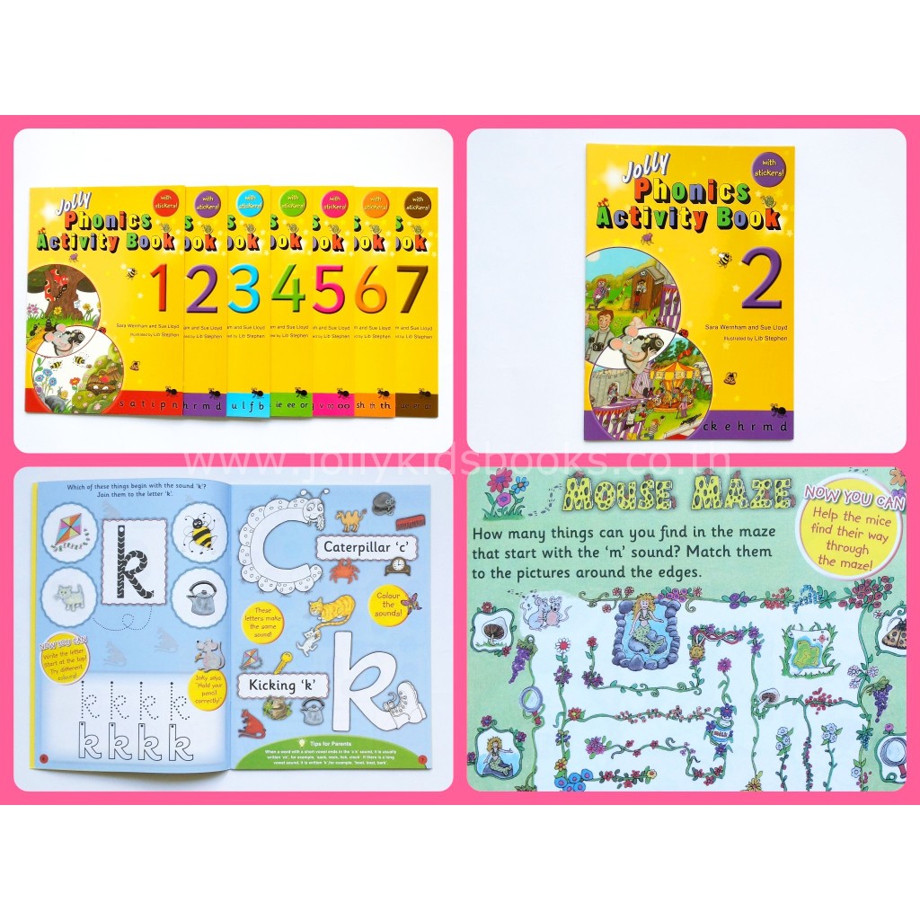ปกเดิม CC  Jolly Phonics Activity book 2,4,6,7: In Precursive letters