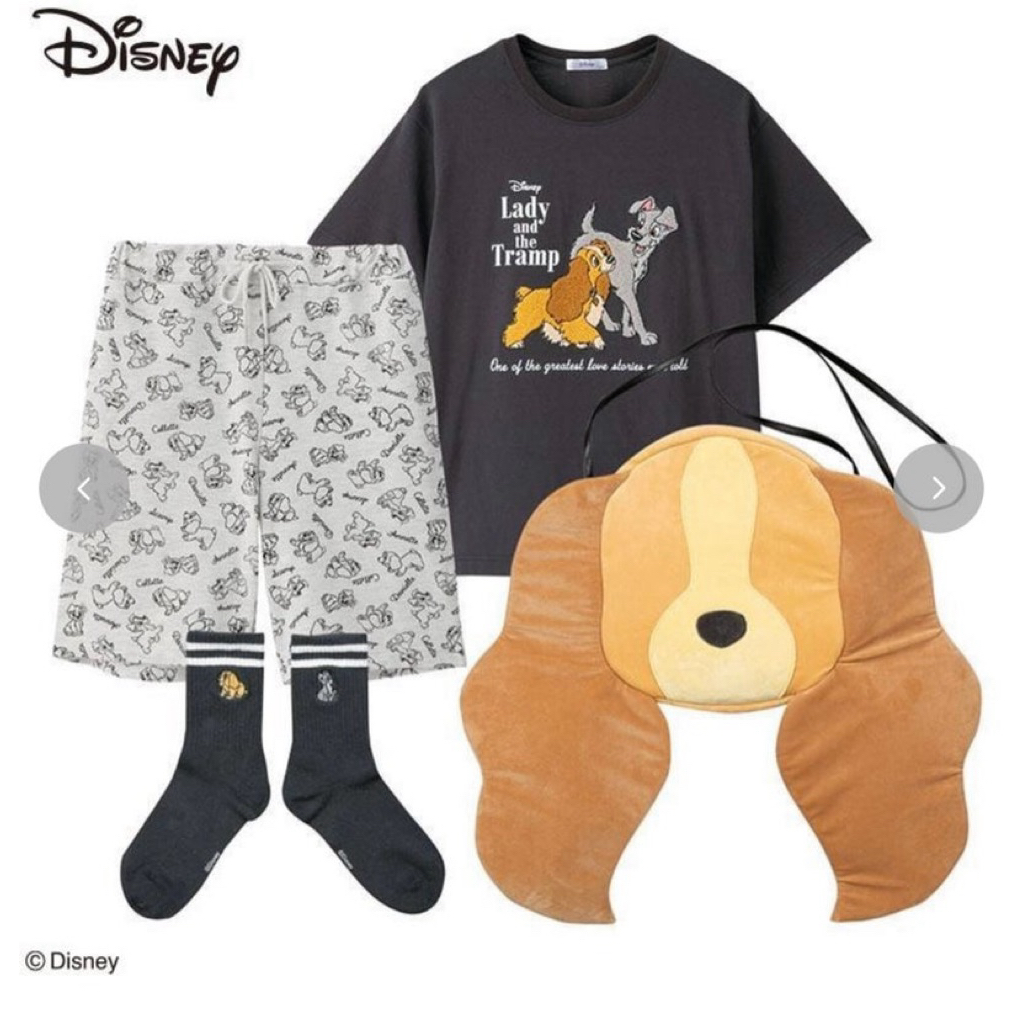❤️พร้อมส่ง❤️ เซตเสื้อ กางเกง ถุงเท้า กระเป๋าเลดี้ Disney Lady and the Tramp