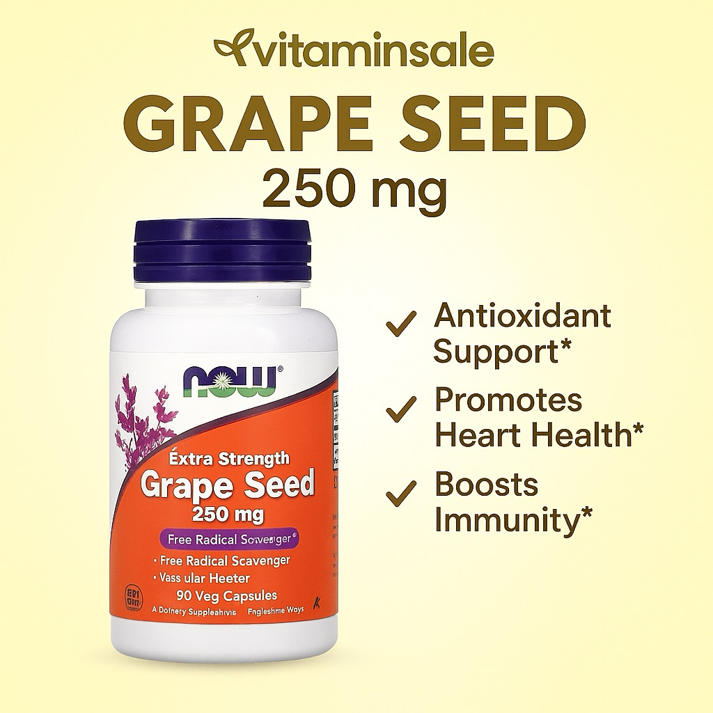 Now Foods, Grape Seed, Extra Strength, 250 mg,90 Veg Capsules
