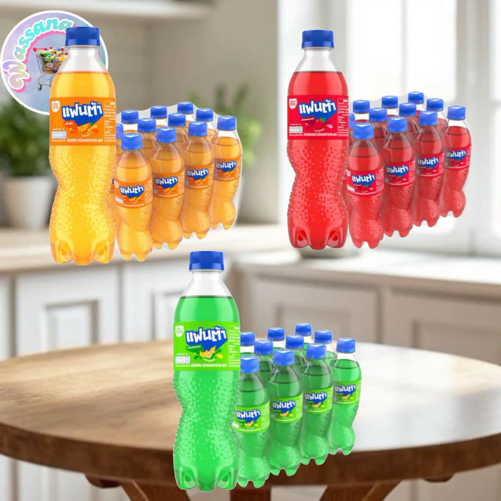 แฟนต้า เครื่องดื่มน้ำอัดลม 330มล./450มล.แพค12