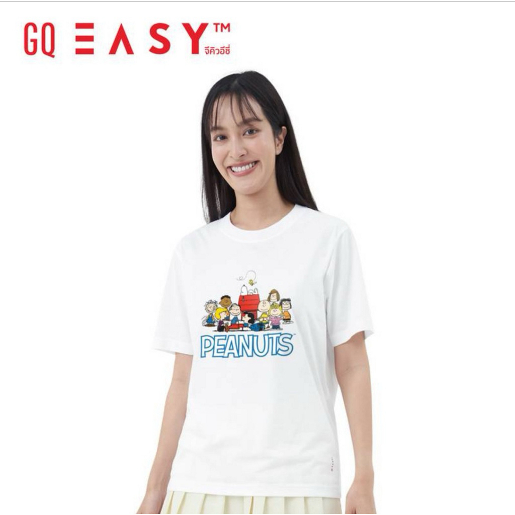 [รอ2วันจ้า] GQ EASY จีคิวอีซี่ เสื้อสนู้ปปี้ลาย Peanuts and Friends Snoopy สีขาว size S/M/L/XL GQ SN