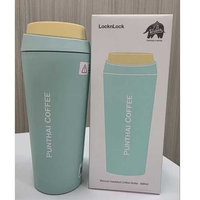 ใช้น้อย กินผ่านหลอดเท่านั้น ไม่เคยยกดื่มค่ะ แก้วน้ำ LocknLock Vacuum Insulated Coffee Bottle 550ml. 