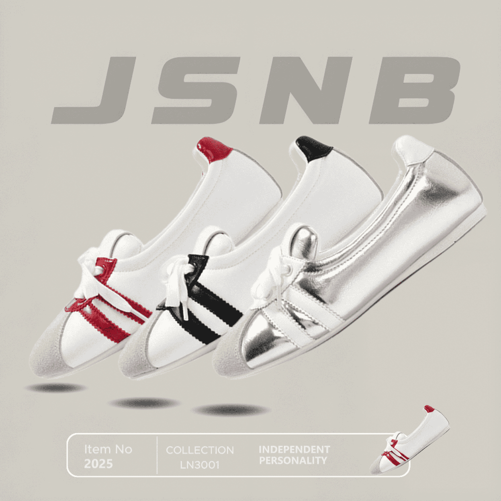 JSNB ส่งฟรี รองเท้าคัทชู พร้อมส่ง คัทชูแฟชั่น รองเท้าผ้าใบแฟชั่นสไตล์เกาหลี ผ้าใบลำลอง บัลเล่ต์ [LN3