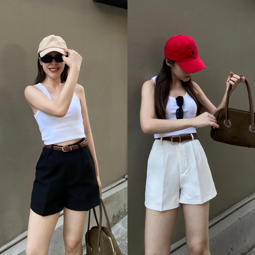 กางเก งขาสั้นสไ ตล์เกาห ลีสำหรับ สุภาพสตรีสว มใส่สบา ยและง่า ยต่อการจับคู่