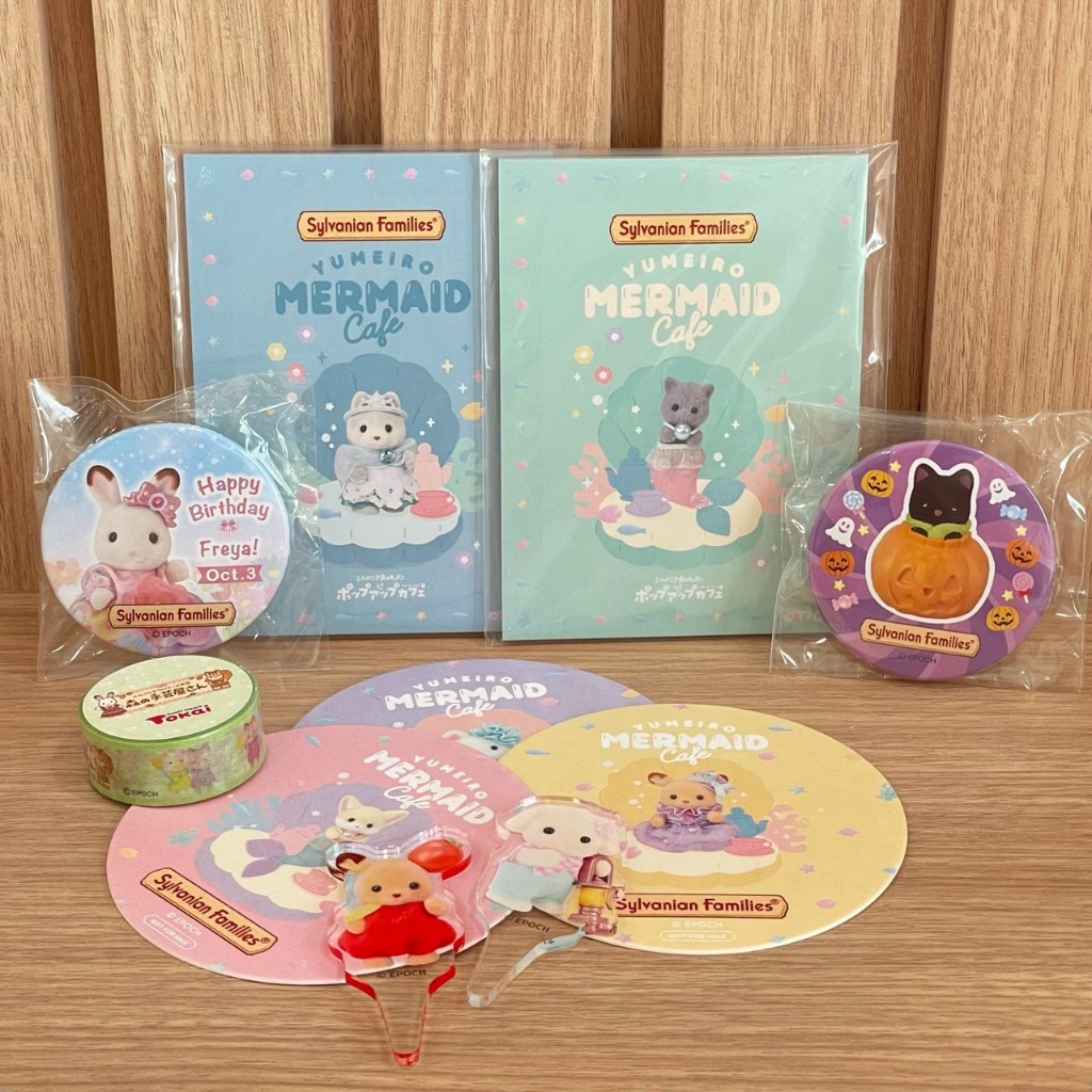 ของที่ระลึกซิลวาเนียน รองแก้ว เข็มกลัด สติ๊กเกอร์ Pop Up Note Sylvanian Families