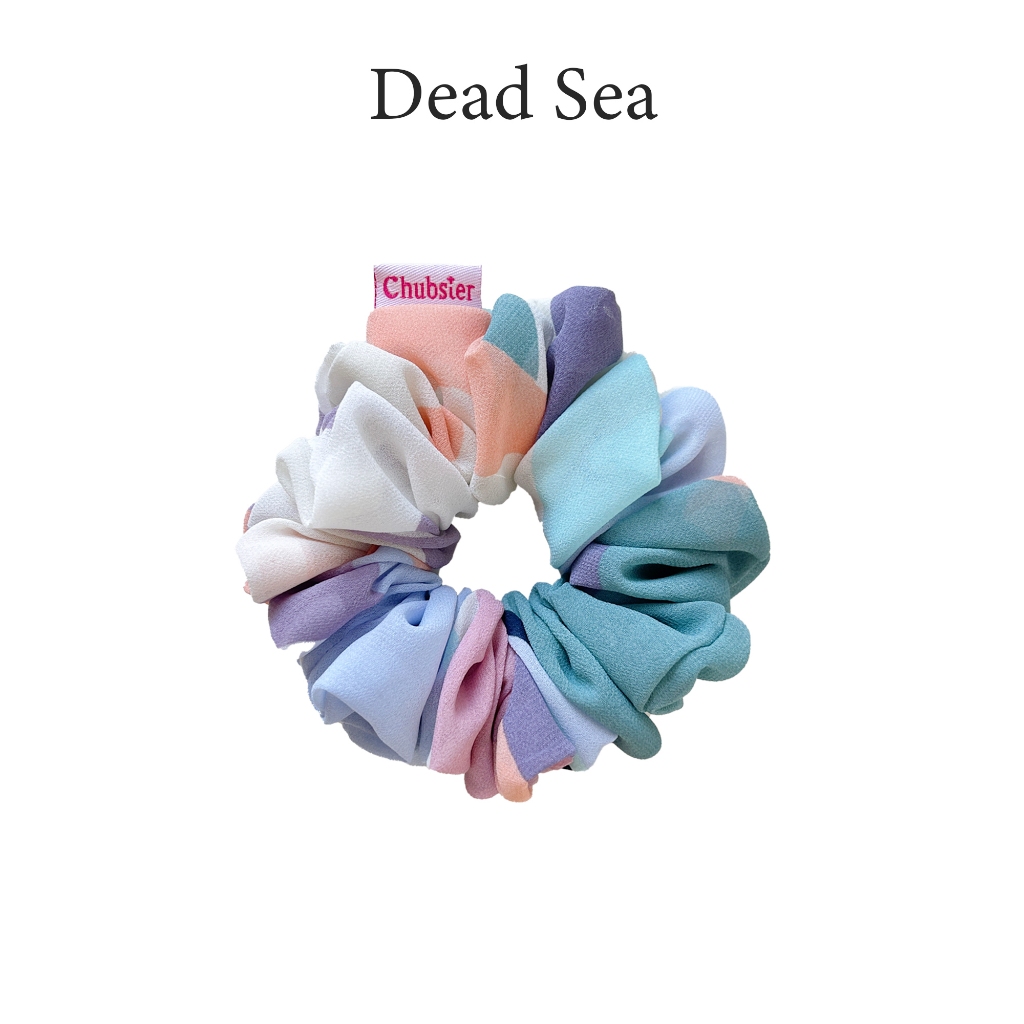 Dead Sea - 12cm. ยางมัดผม ผ้าชีฟอง ยางรัดผมโดนัท Chiffon Scrunchies