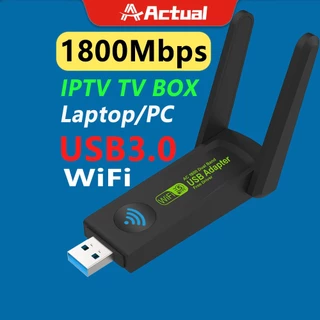 Actual ตัวรับสัญญาณการ์ดเครือข่ายเครื่องส่งสัญญาณ WiFi 2.4Gไร้สายUSB3.0 อะแดปเตอร์WiFi 1800M เหมาะสำหรับคอมพิวเตอร์เรา