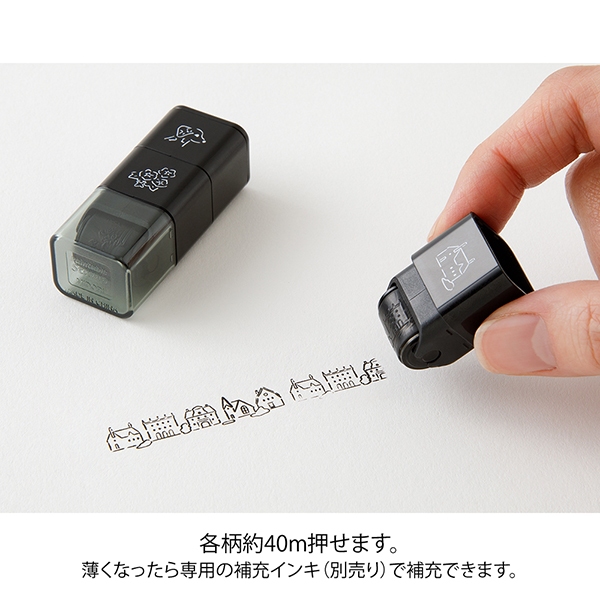 MIDORI Paintable Stamp Roller Dog and Landscape (D35628006) / ตัวปั๊มแบบลูกกลิ้งมีหมึกในตัว ลาย Dog and Landscape ราคา ถูกที่สุด ดีลบีเคเค แกลเลอรีภาพที่ 4
