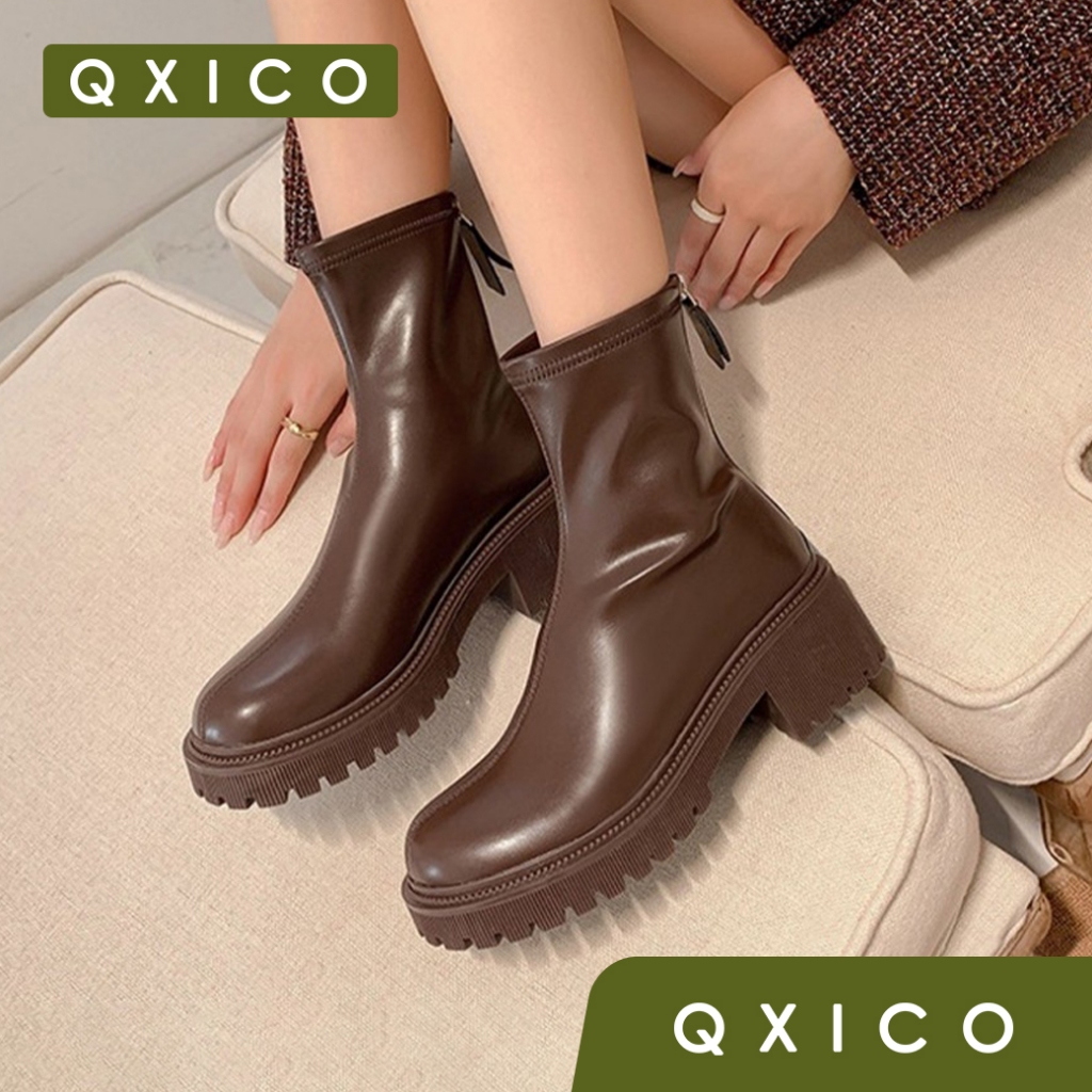 Qxico รุ่น CM87 รองเท้าบู๊ทหนังนิ่ม ใส่สบาย