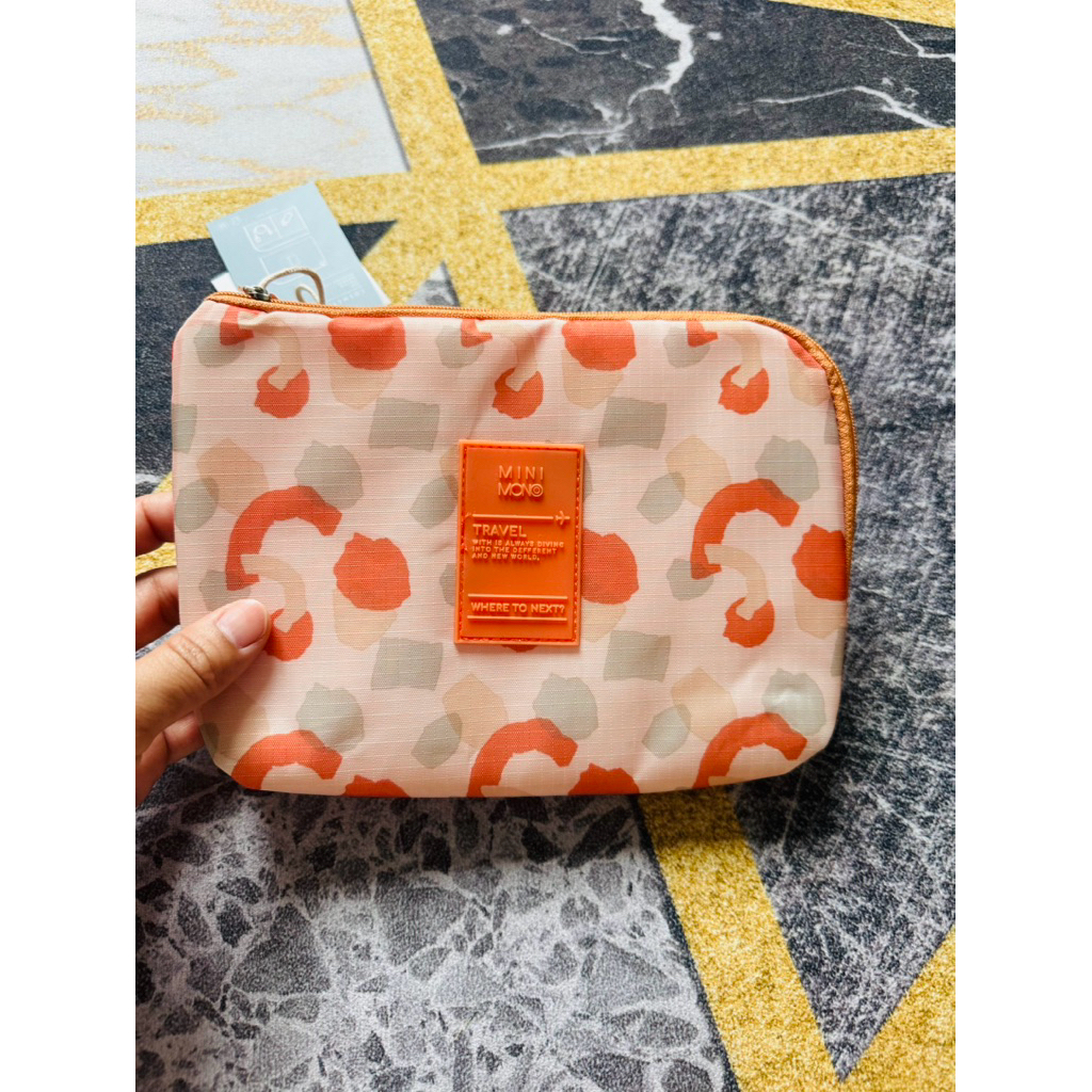 กระเป๋า จัดระเบียบ ของ minimono สีส้ม ขนาด 22*15cm จุของได้เยอะ 📍ของใหม่ พร้อมส่ง
