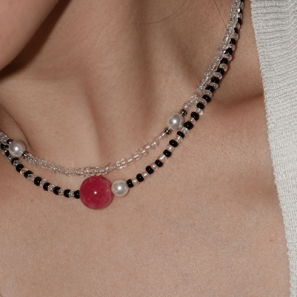 Beaming.bkk - Iridescent Mother of Pearl Necklace สร้อยคอลูกปัดพร้อมมุก