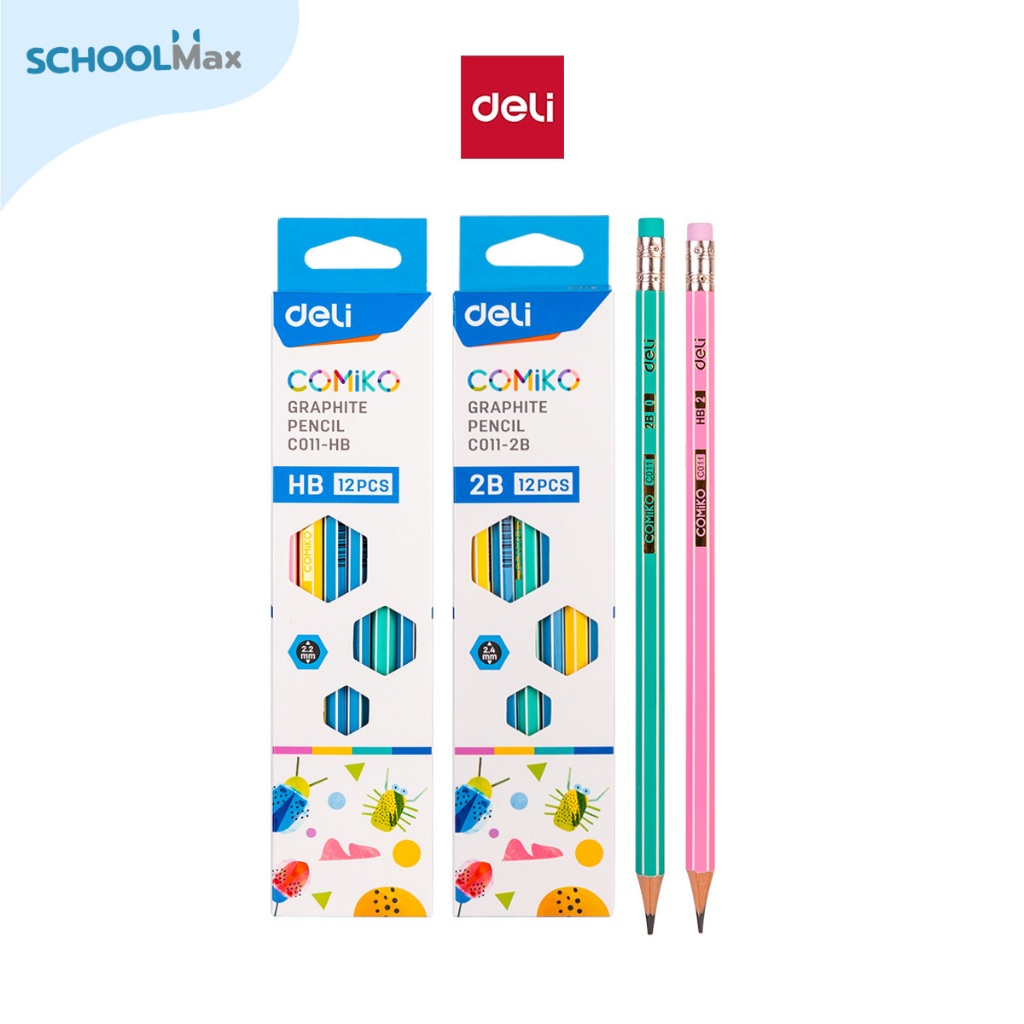 Deli ดินสอไม้ Comiko ดินสอ2B HB (12แท่ง) / กล่อง