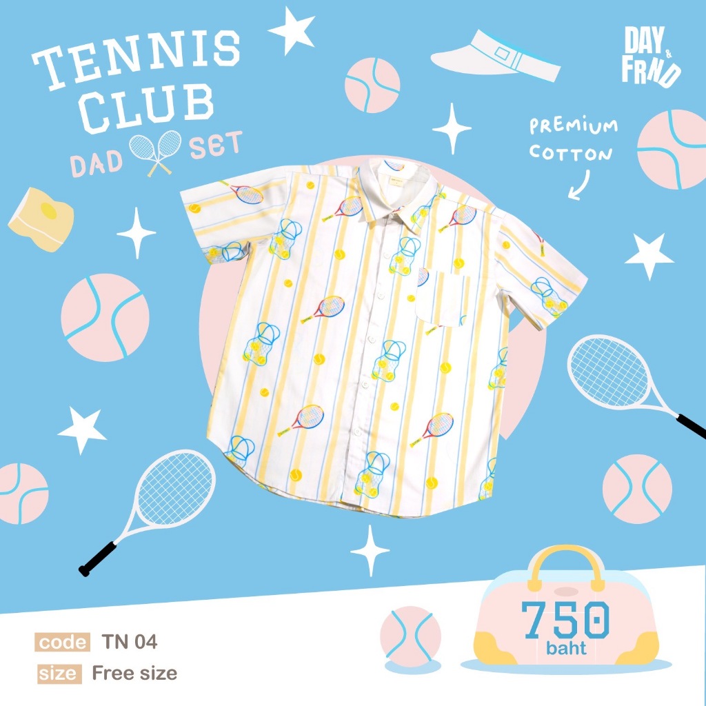 Tennis Club DAD Shirt TN04 (พร้อมส่ง)