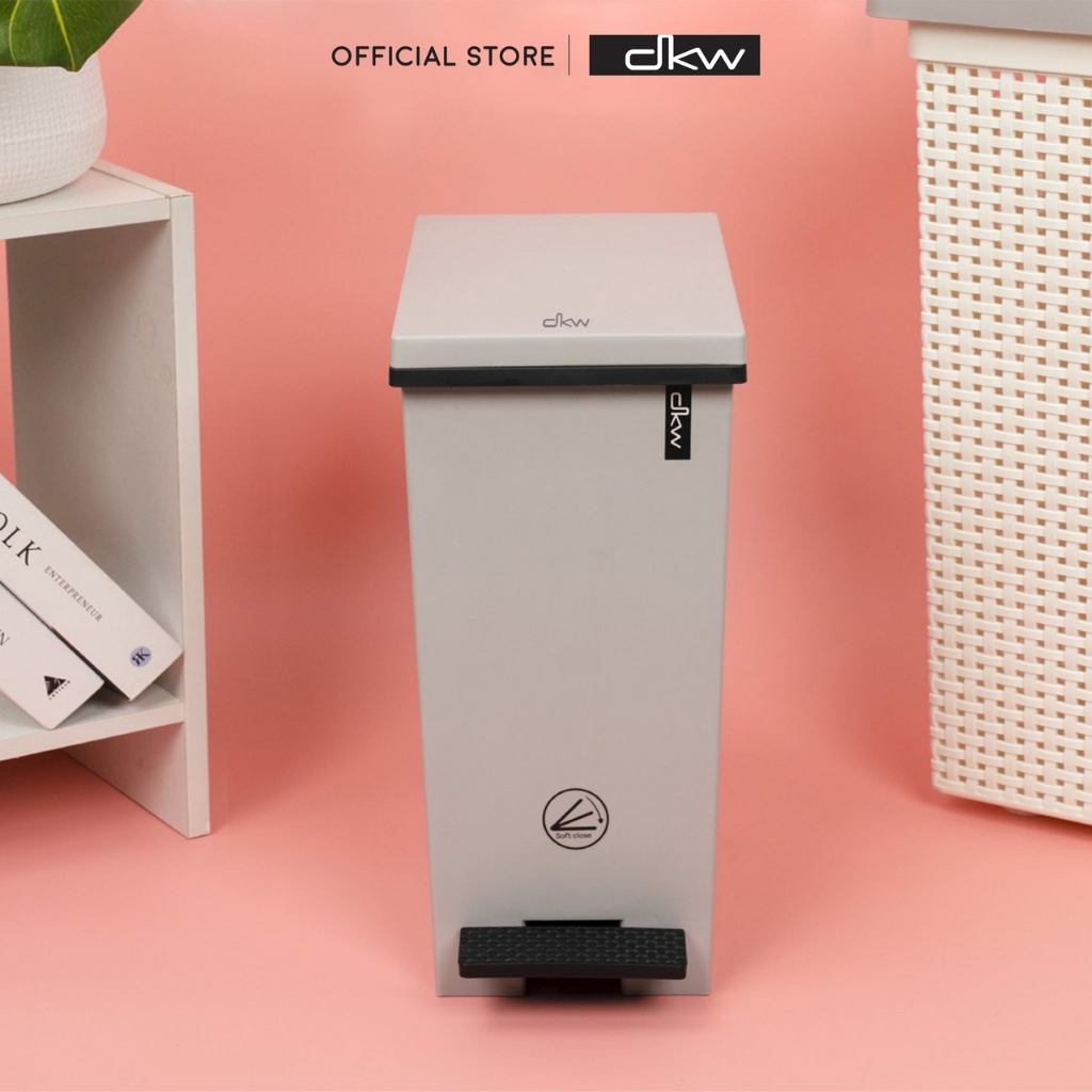 DKW Soft Close รุ่น HH-2605IS  ถังขยะ ขาเหยียบ Saan 10 ลิตร (มีถังใน) ถังขยะเก็บกลิ่น ปิดนุ่นนวล ไร้เสียงปิด