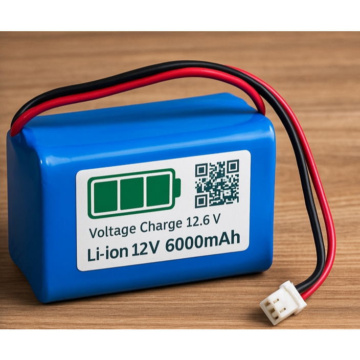 แบตเตอรี่ 12V 18650 6000mAh แบตแพ็ค 3S มี BMS ในตัว (ถ่าน 6 ก้อน) แบตลำโพงบลูทูธ สว่านไร้สาย ไฟ LED
