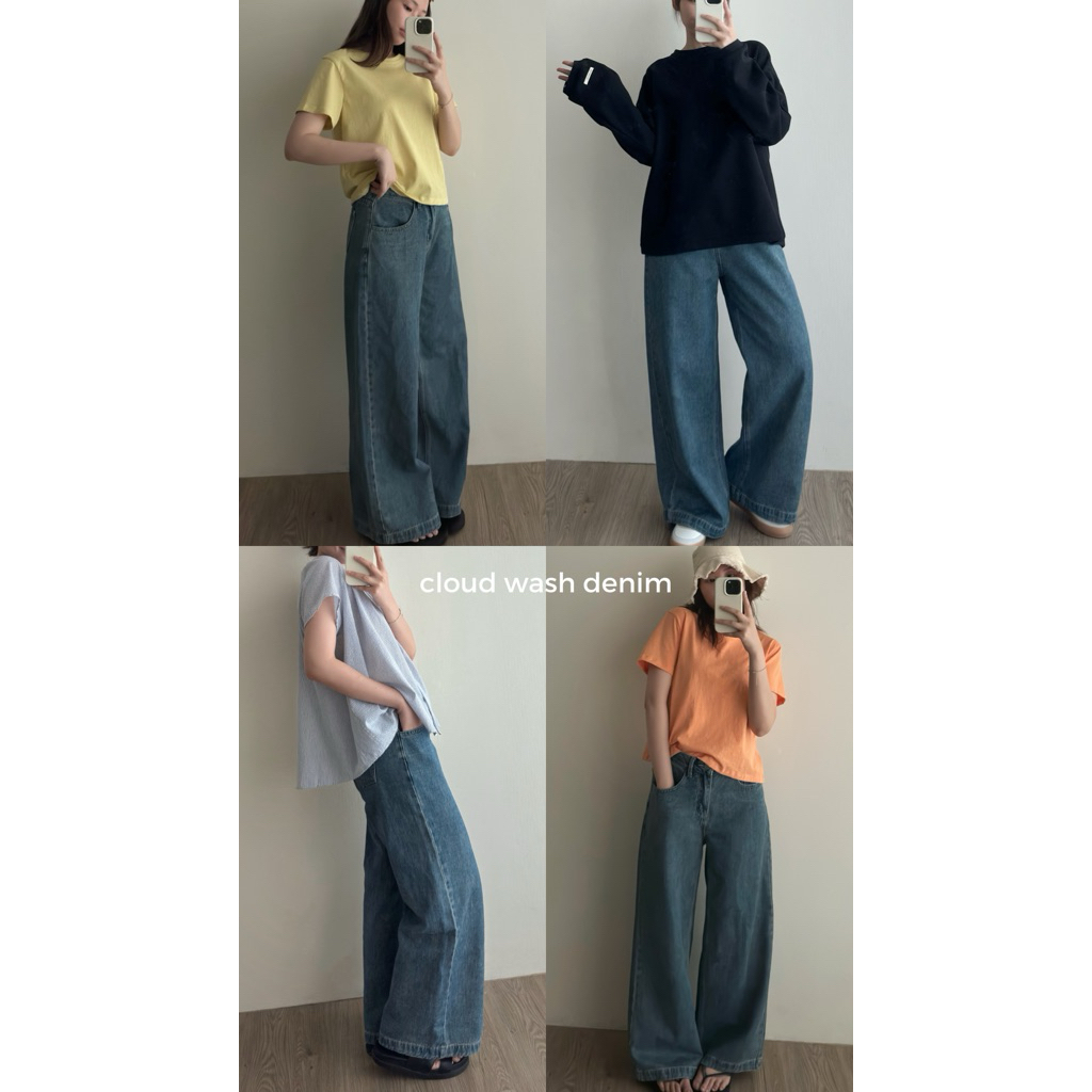 FADTHINGS : cloud wash denim ☁️🩵 ดูที่เอวสูงเหนือสะดือ และสะโพกเป็นหลักค่า ✨
